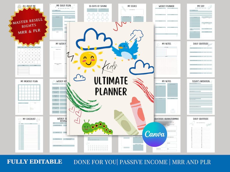 Kids Learning Planners Coloring Work Sheets