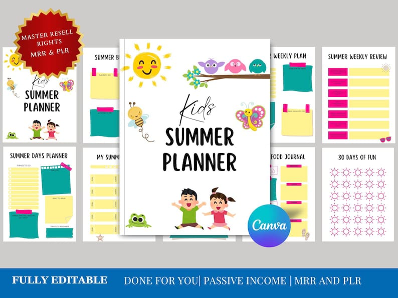 Kids Learning Planners Coloring Work Sheets