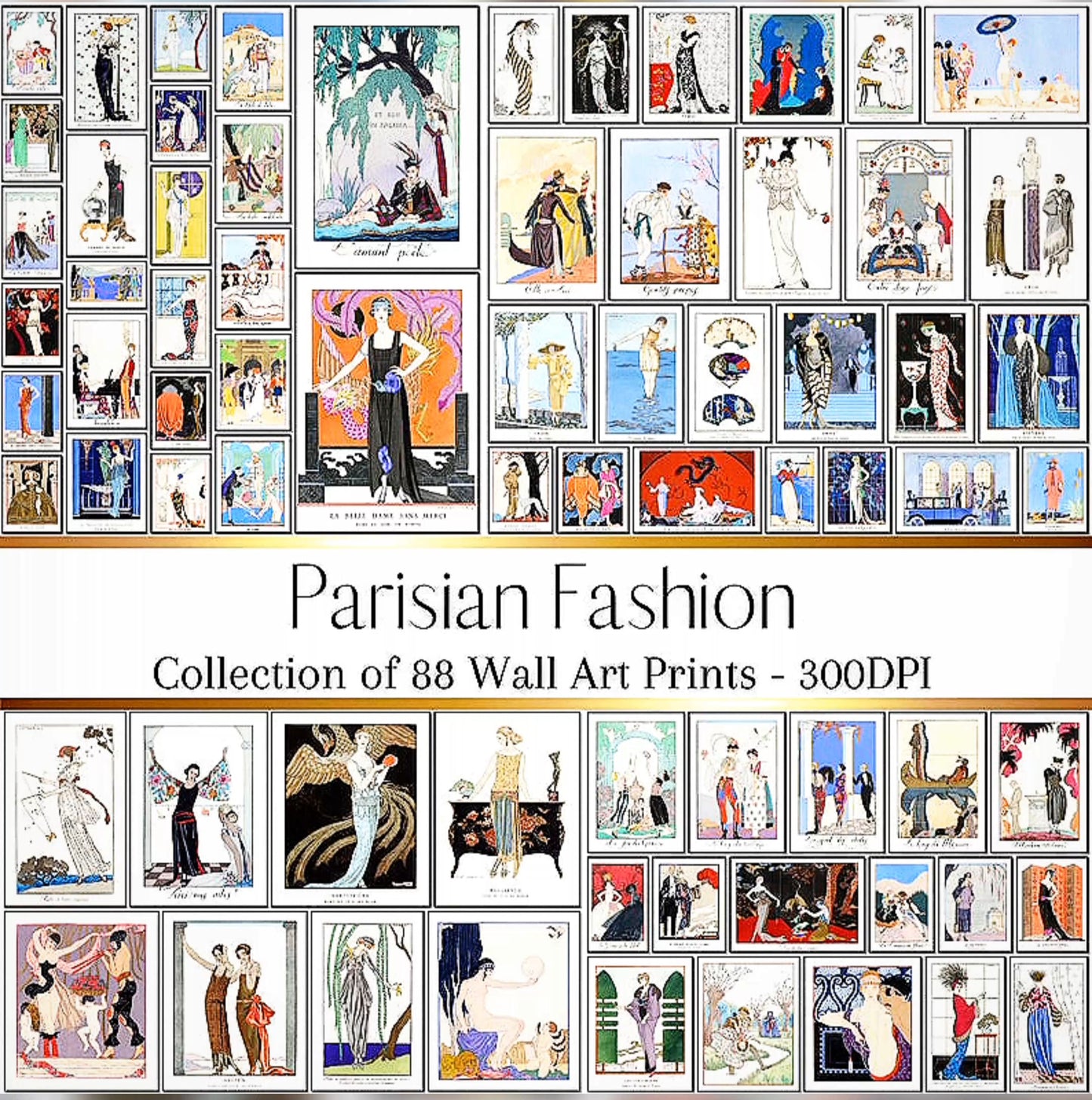 Printable Wall Art Bundle - Parisian Fashion 88 Art Deco